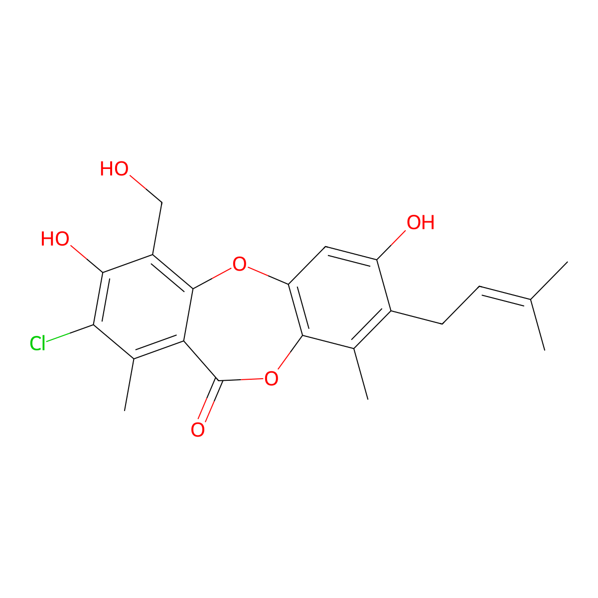 Mollicellin D molecular structure, CAS 68455-11-8