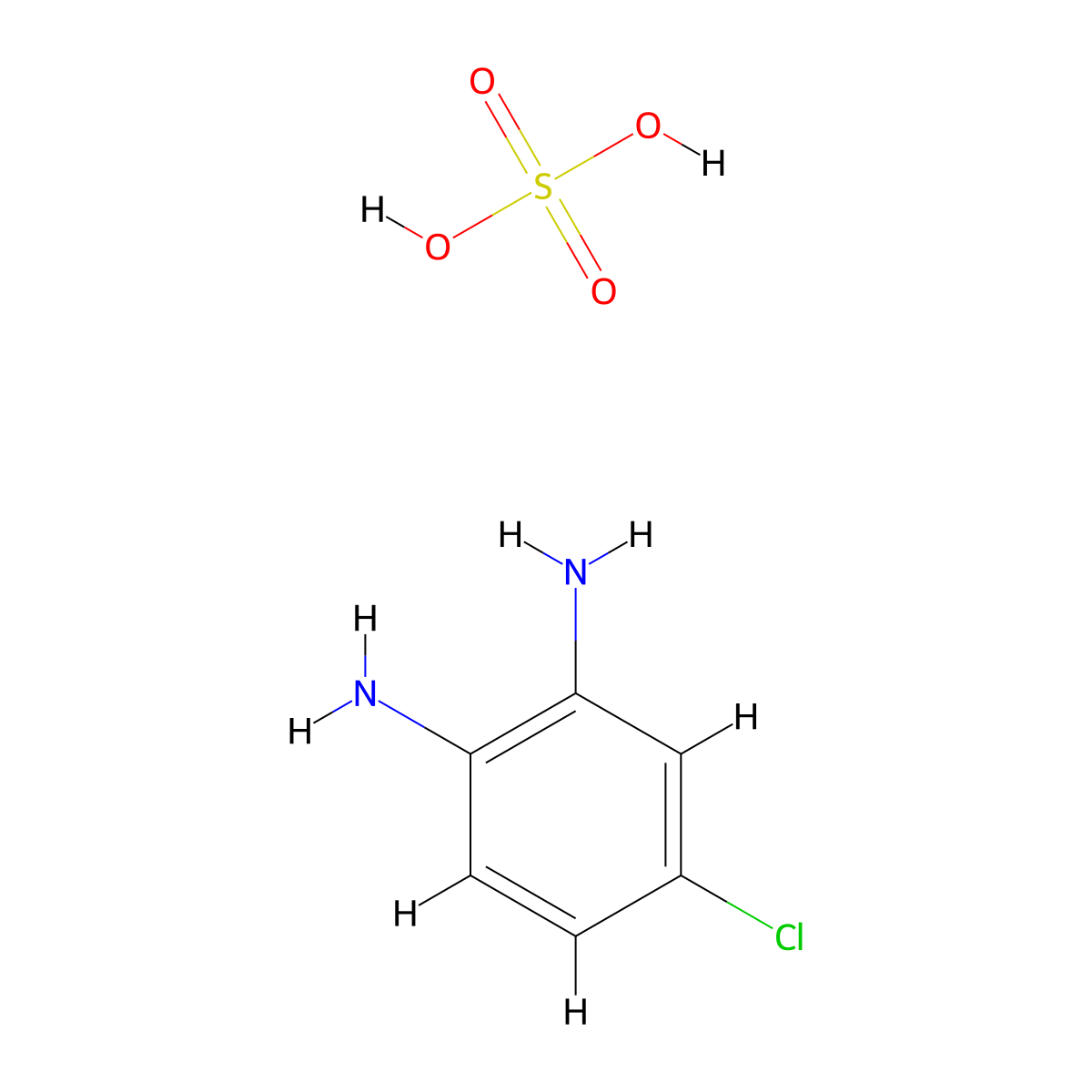 1,2-Benzenediamine, 4-chloro-, sulfate (1:1) molecular structure, CAS 68459-98-3