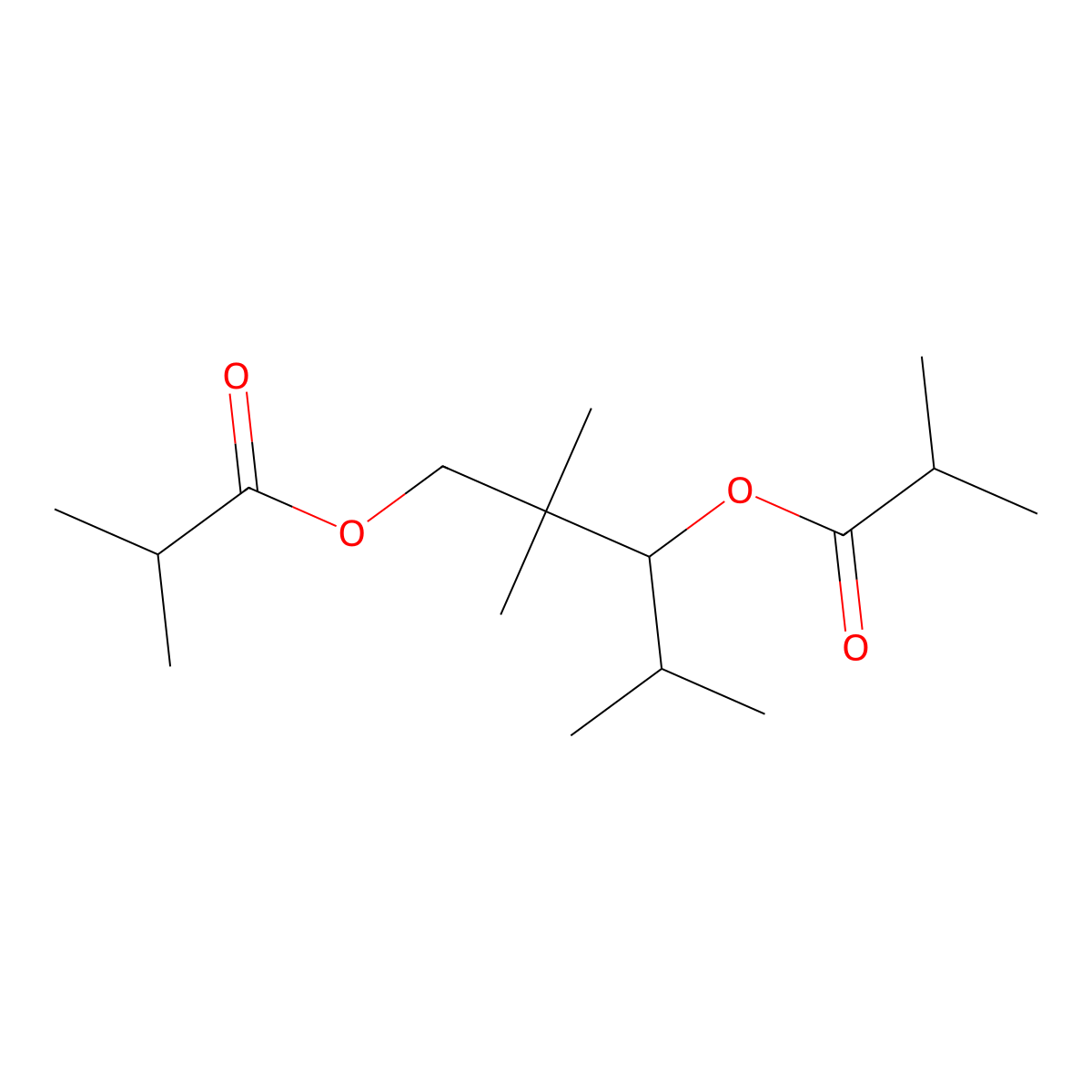 2,2,4-Trimethyl-1,3-pentanediol diisobutyrate molecular structure, CAS 6846-50-0