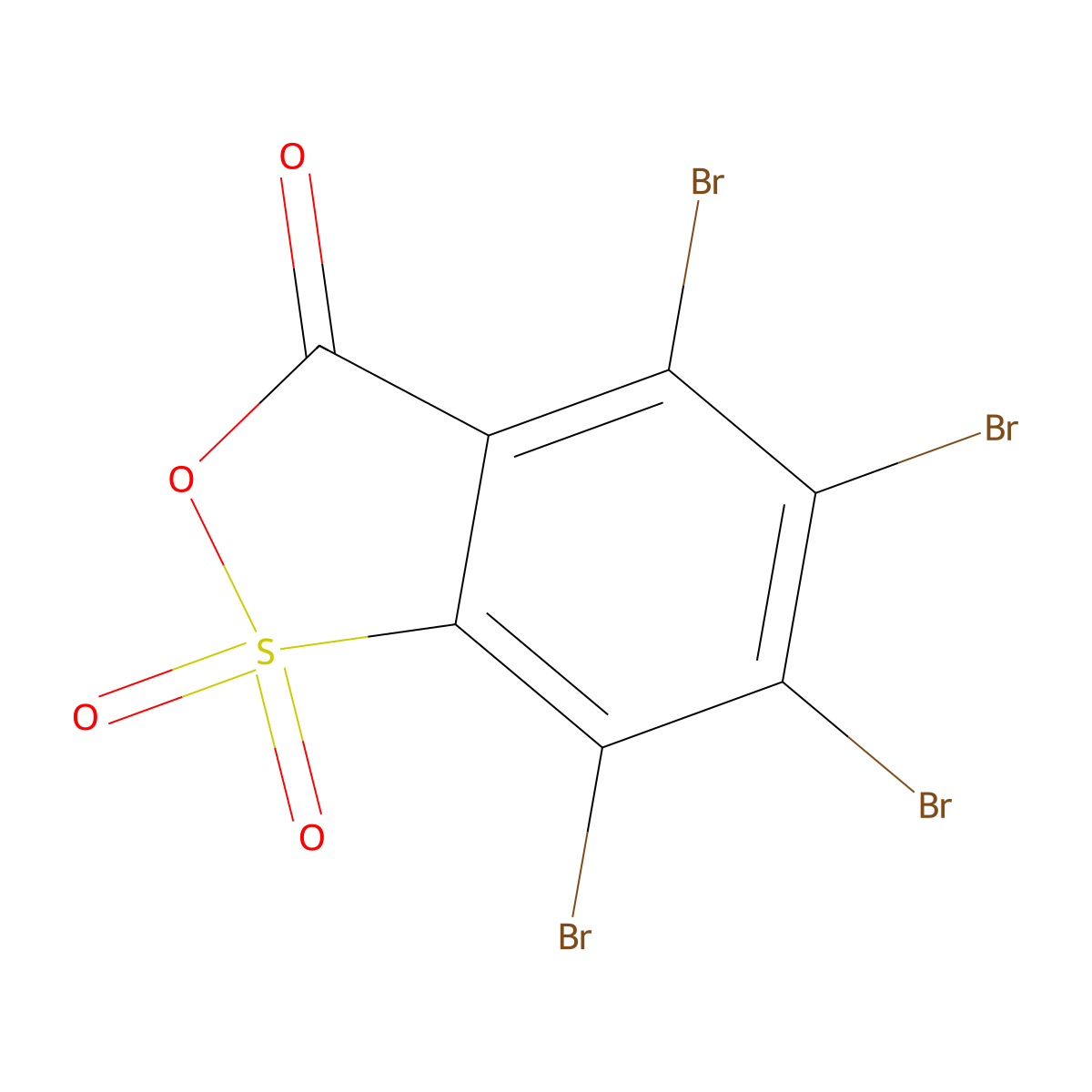 3H-2,1-Benzoxathiol-3-one, 4,5,6,7-tetrabromo-, 1,1-dioxide molecular structure, CAS 68460-01-5