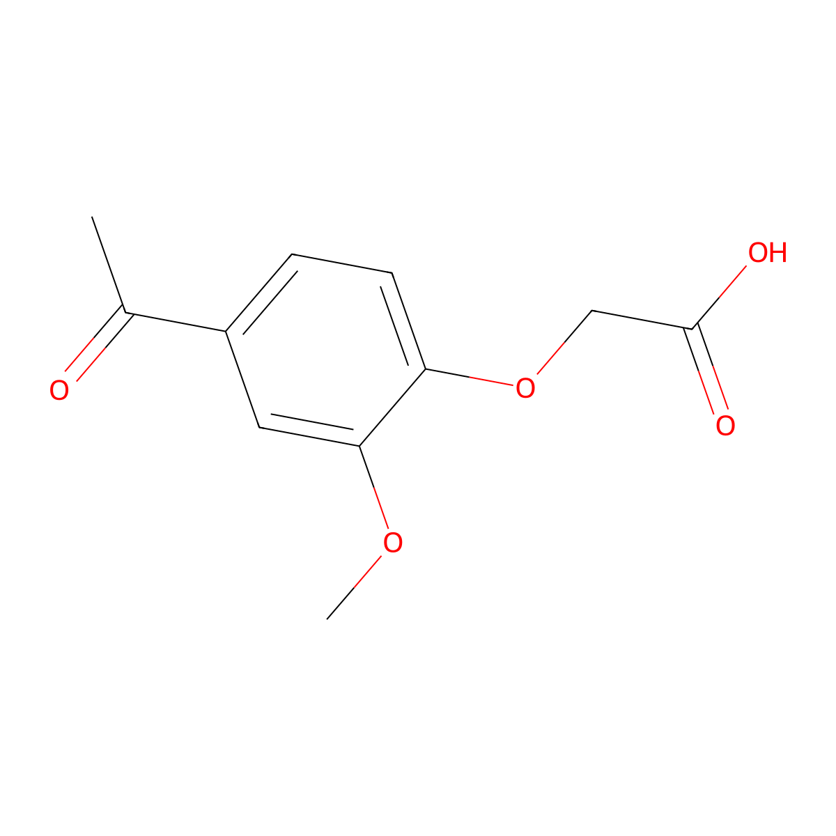 2-(4-Acetyl-2-methoxyphenoxy)acetic acid molecular structure, CAS 68461-48-3