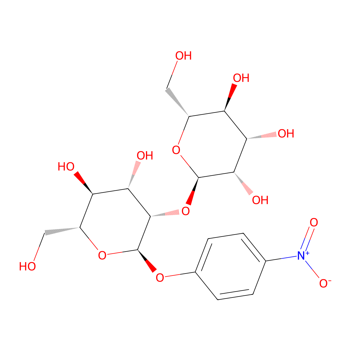 4-Nitrophenyl 2-O-alpha-D-mannopyranosyl-alpha-D-mannopyranoside molecular structure, CAS 68462-57-7