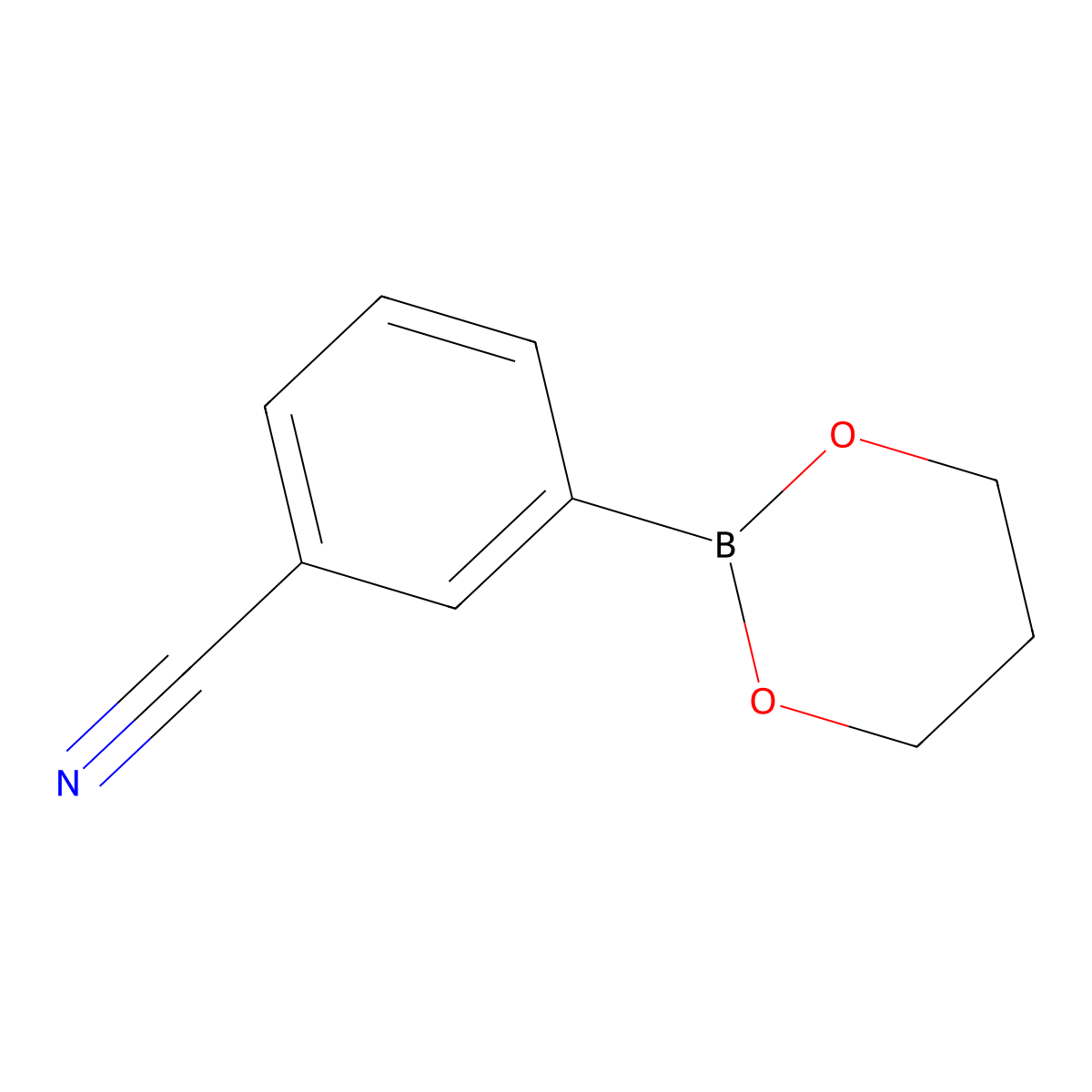 3-(1,3,2-Dioxaborinan-2-yl)benzonitrile molecular structure, CAS 684648-40-6