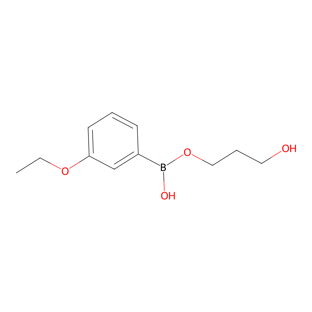 3-Hydroxypropyl hydrogen (3-ethoxyphenyl)boronate molecular structure, CAS 684648-42-8