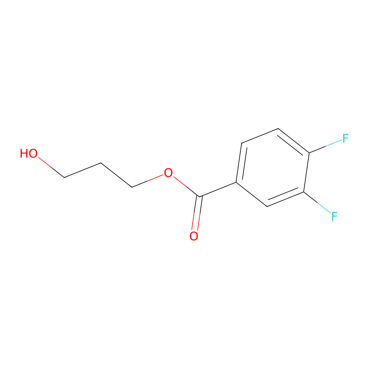 3-Hydroxypropyl 3,4-difluorobenzoate molecular structure, CAS 684648-49-5