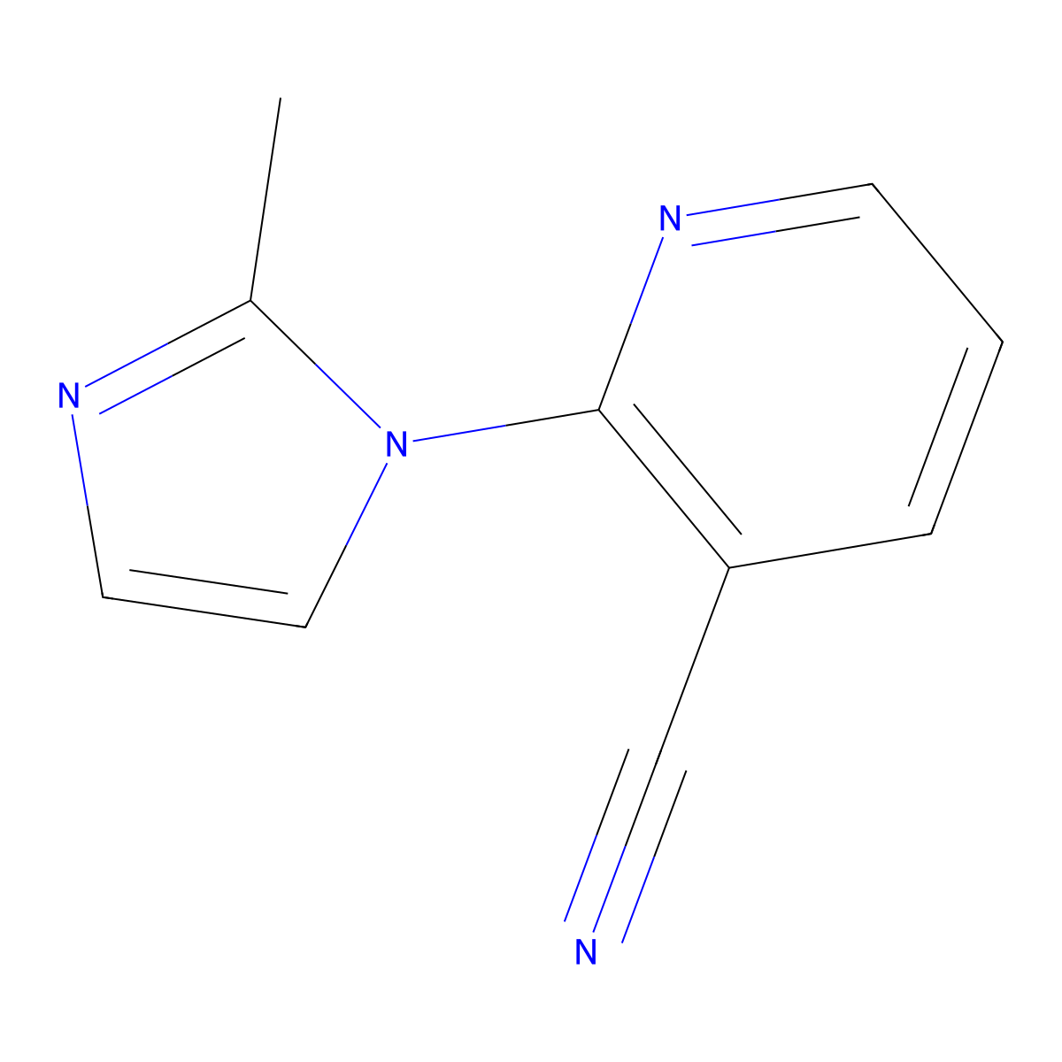 2-(2-methyl-1H-imidazol-1-yl)pyridine-3-carbonitrile molecular structure, CAS 684648-78-0
