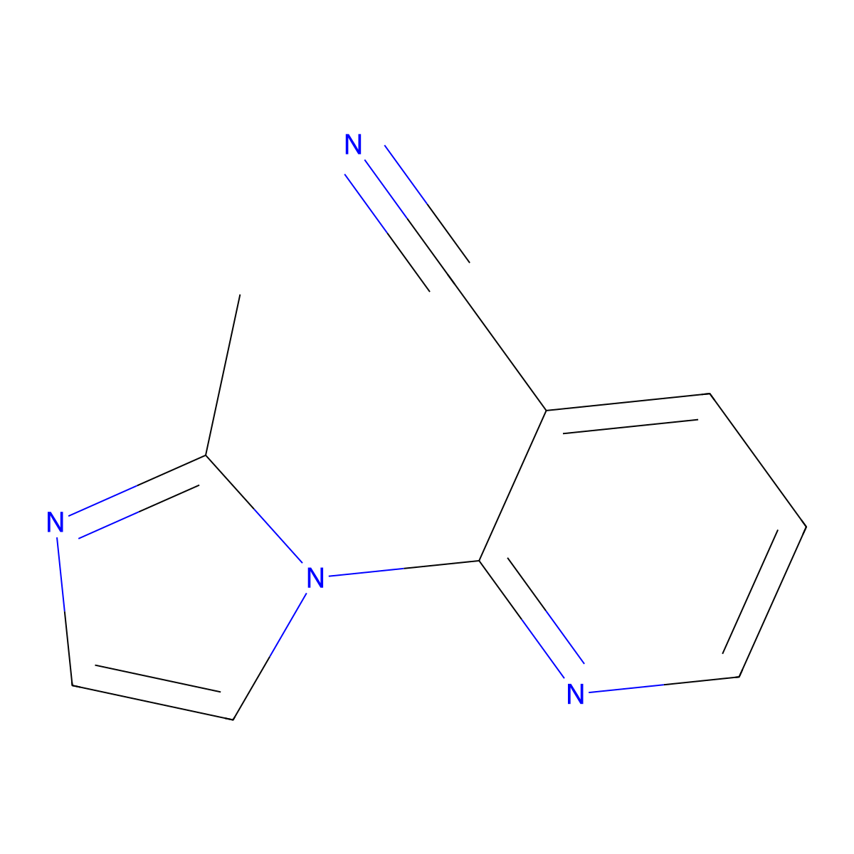 2-(2-methyl-1H-imidazol-1-yl)pyridine-3-carbonitrile molecular structure, CAS 684648-78-0