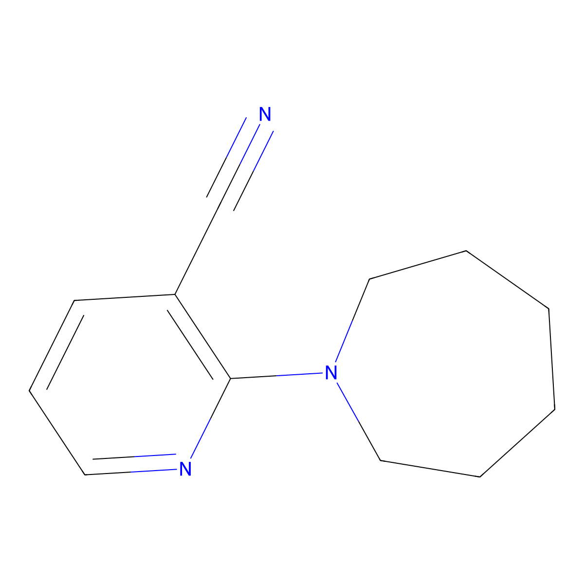 2-(Azepan-1-yl)pyridine-3-carbonitrile molecular structure, CAS 684648-79-1