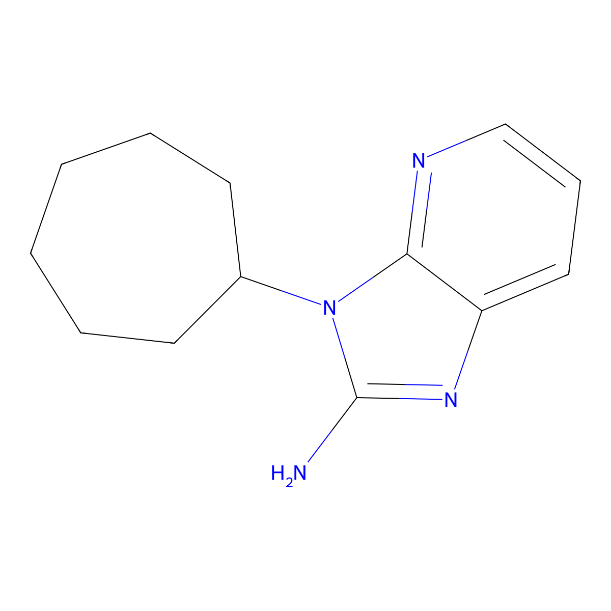 3-Cycloheptyl-3H-imidazo[4,5-b]pyridin-2-amine molecular structure, CAS 684648-95-1