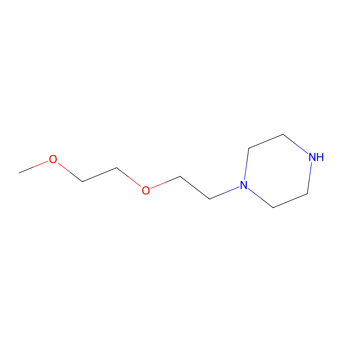 1-[2-(2-Methoxyethoxy)ethyl]piperazine molecular structure, CAS 68465-66-7
