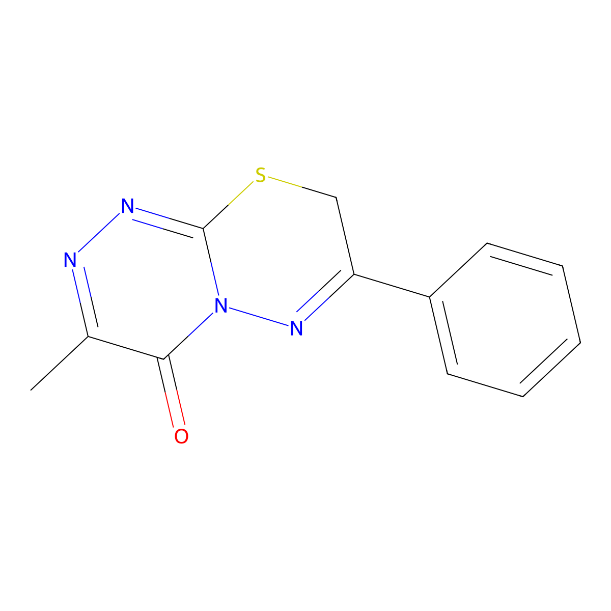 3-methyl-7-phenyl-8H-1,2,4-triazino[3,4-b]1,3,4-thiadiazin-4-one molecular structure, CAS 68469-24-9