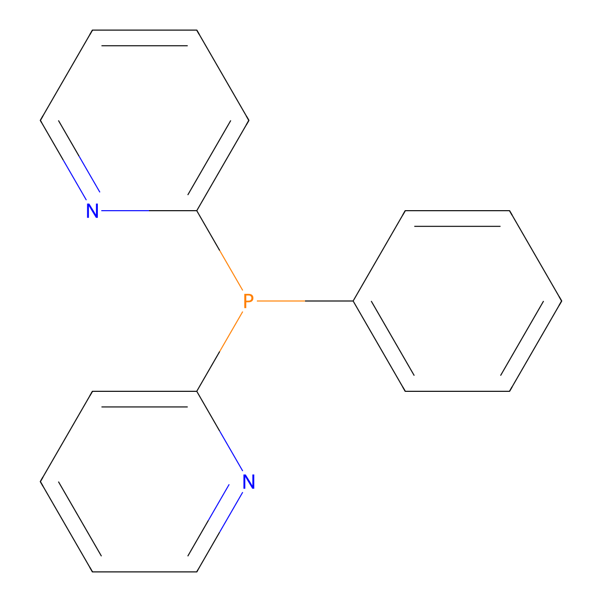 2-[Phenyl(pyridin-2-yl)phosphanyl]pyridine molecular structure, CAS 68469-71-6