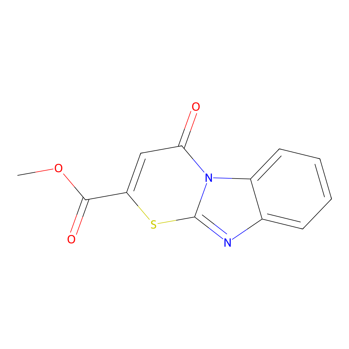 Methyl 4-oxo-[1,3]thiazino[3,2-a]benzimidazole-2-carboxylate molecular structure, CAS 68470-82-6