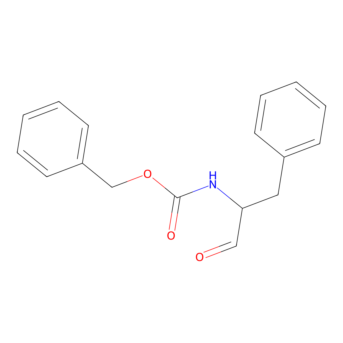 Benzyl (1-oxo-3-phenylpropan-2-yl)carbamate molecular structure, CAS 68474-26-0