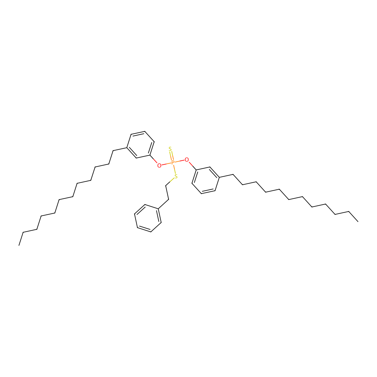 Phosphorodithioic acid, O,O-bis(dodecylphenyl) S-(phenylethyl) ester molecular structure, CAS 68479-73-2