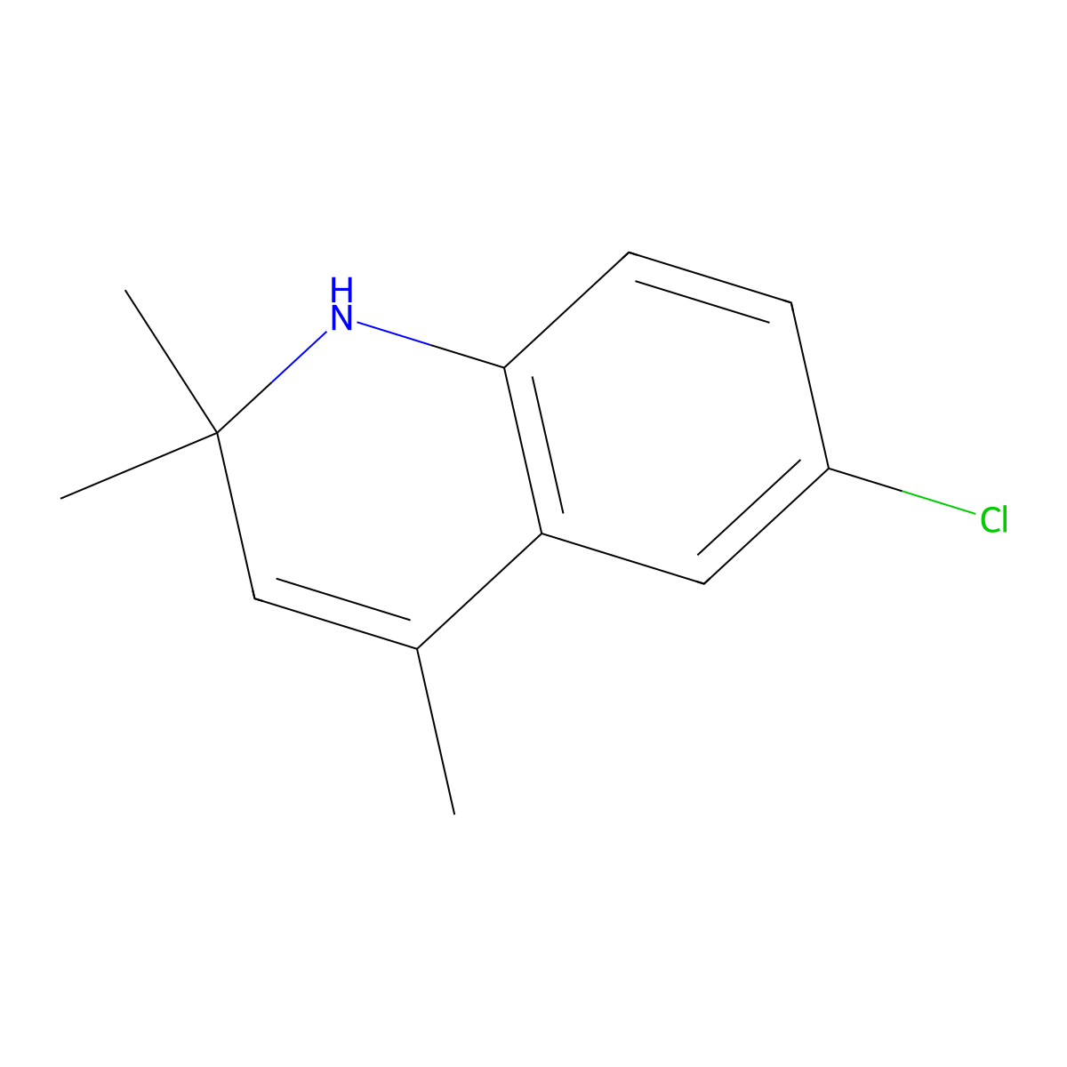 6-Chloro-1,2-dihydro-2,2,4-trimethylquinoline molecular structure, CAS 6848-16-4
