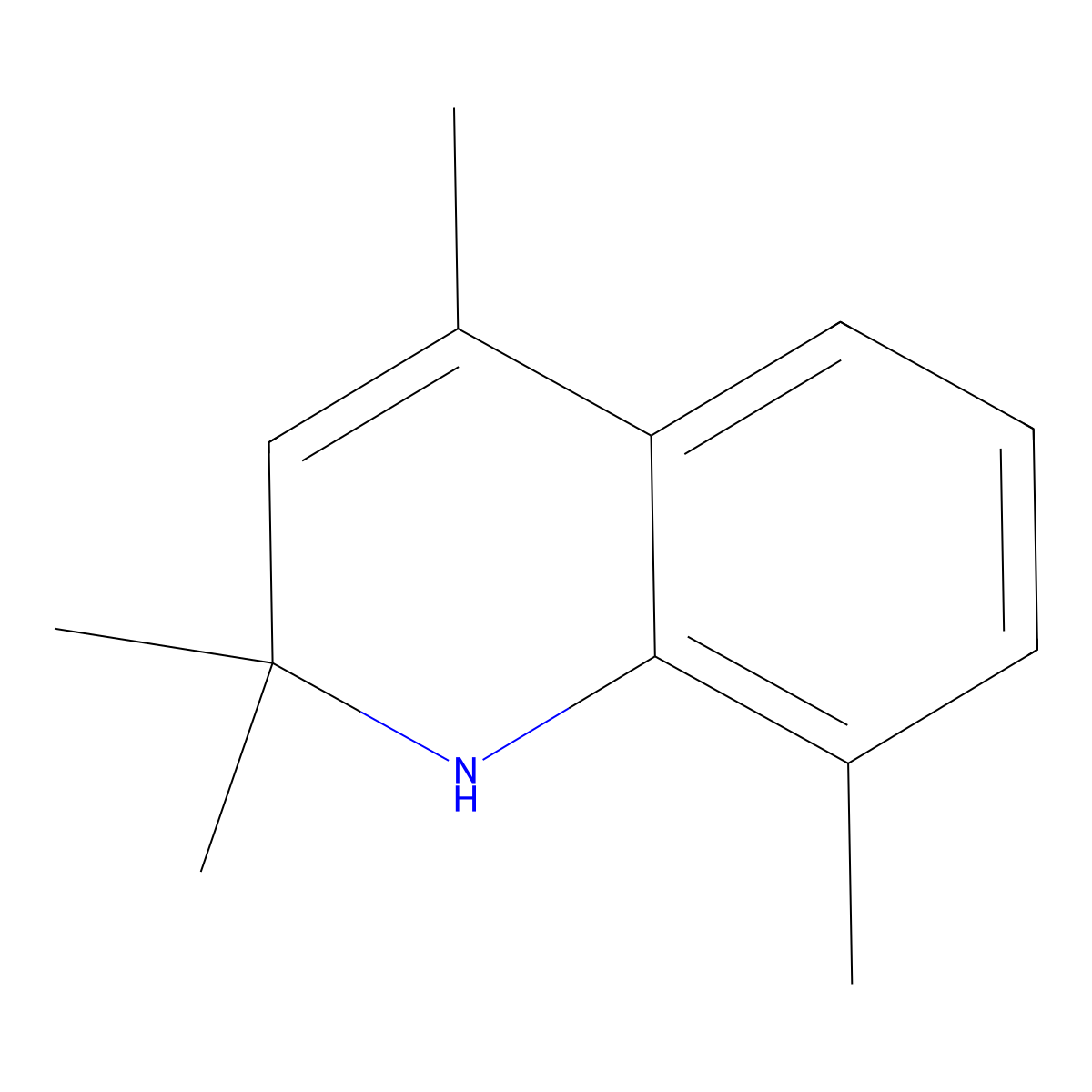 2,2,4,8-Tetramethyl-1,2-dihydroquinoline molecular structure, CAS 6848-19-7