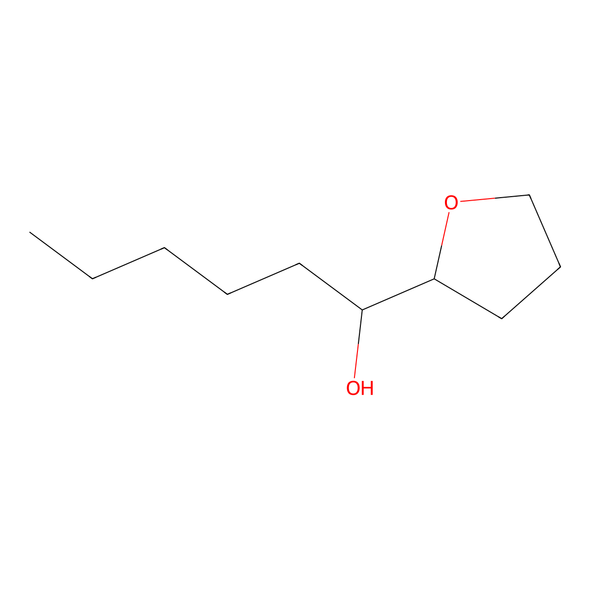 2-Furanmethanol, tetrahydro-alpha-pentyl- molecular structure, CAS 68480-13-7