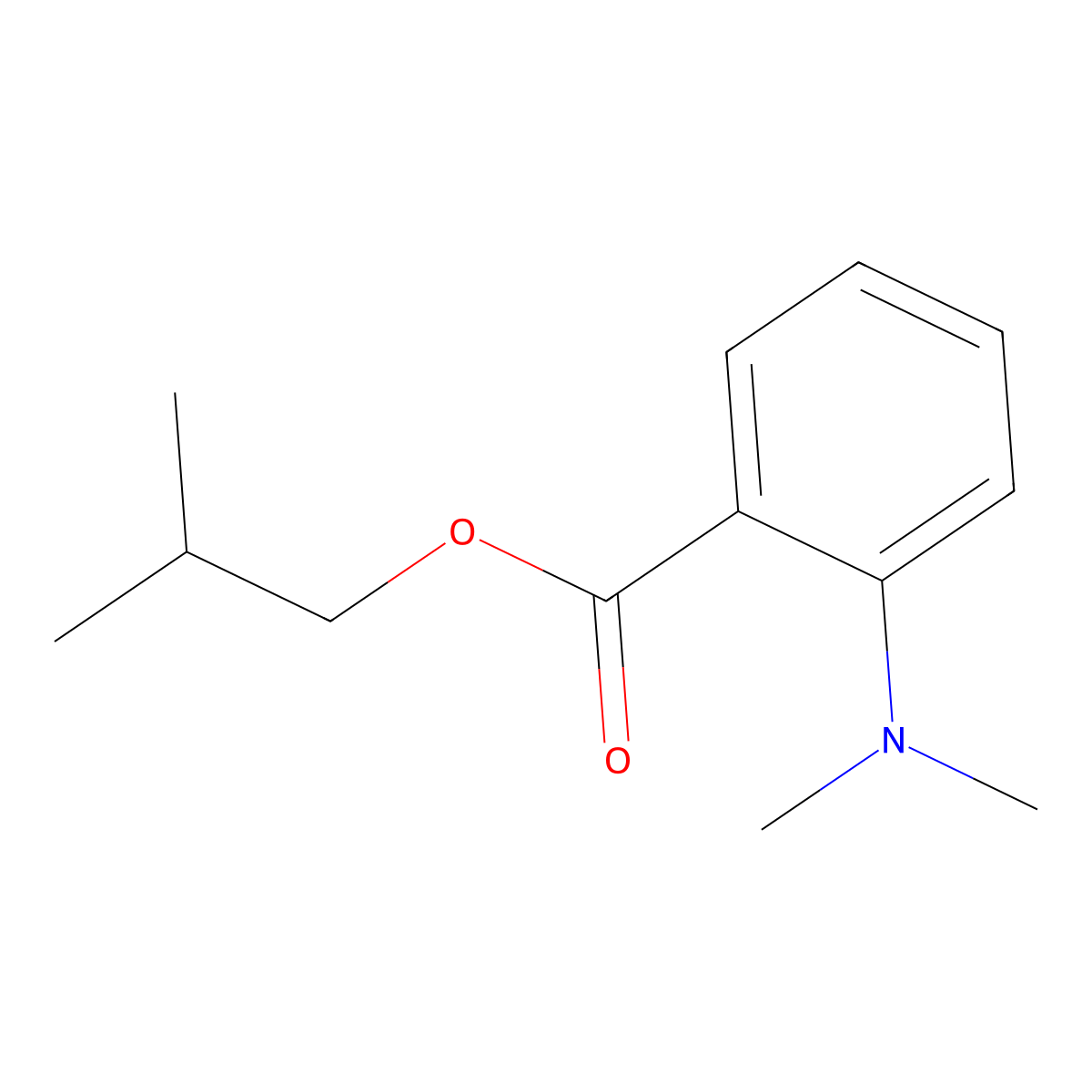 Benzoic acid, 2-(dimethylamino)-, 2-methylpropyl ester molecular structure, CAS 68480-21-7