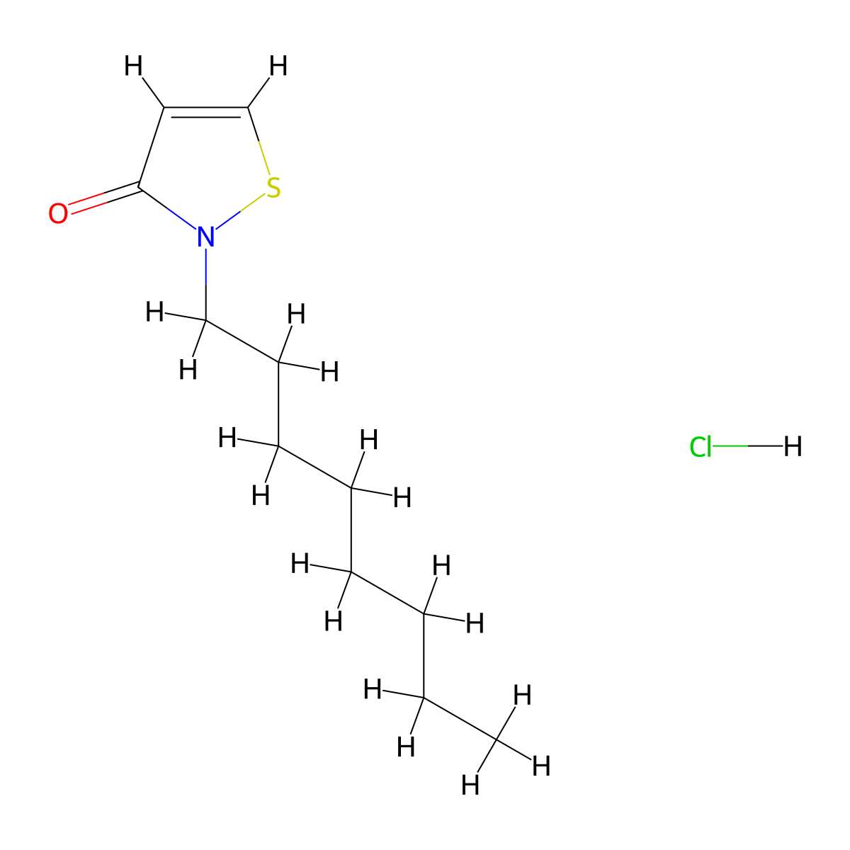 3(2H)-Isothiazolone, 2-octyl-, hydrochloride (1:1) molecular structure, CAS 68480-30-8