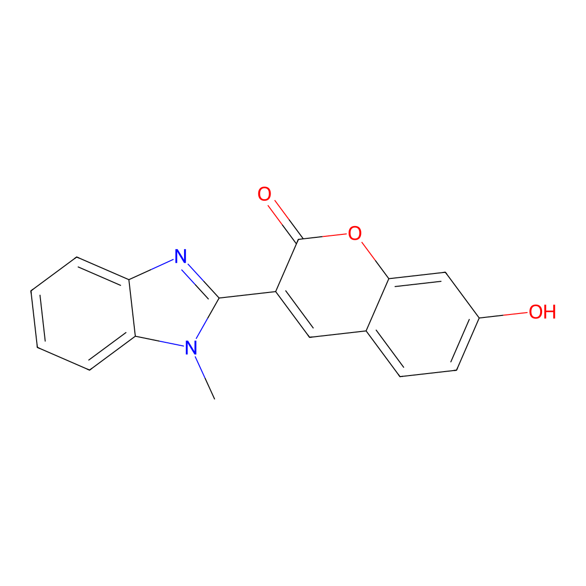 7-hydroxy-3-(1-methyl-1H-benzimidazol-2-yl)-2H-chromen-2-one molecular structure, CAS 68482-64-4