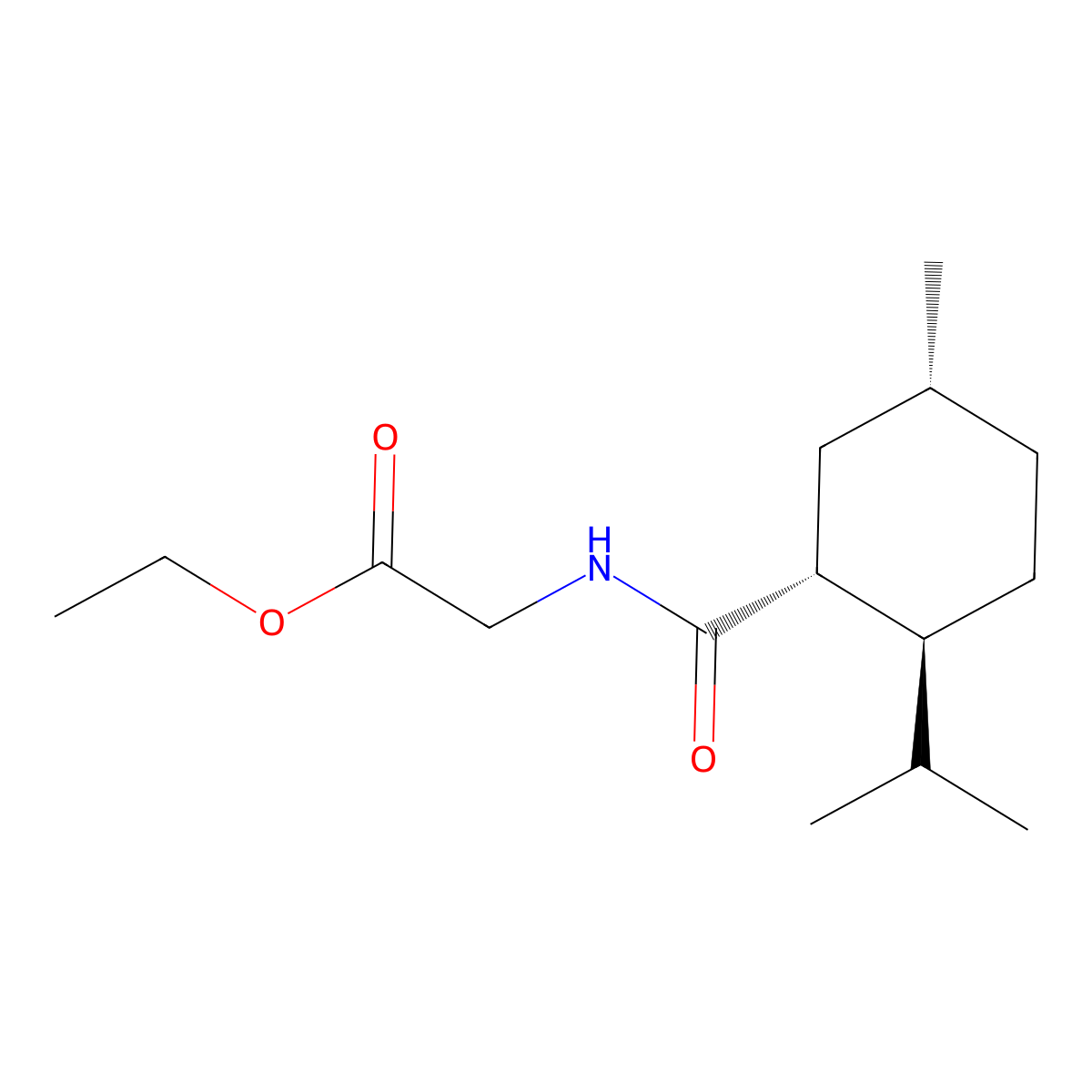 N-((Ethoxycarbonyl)methyl)-p-menthane-3-carboxamide molecular structure, CAS 68489-14-5