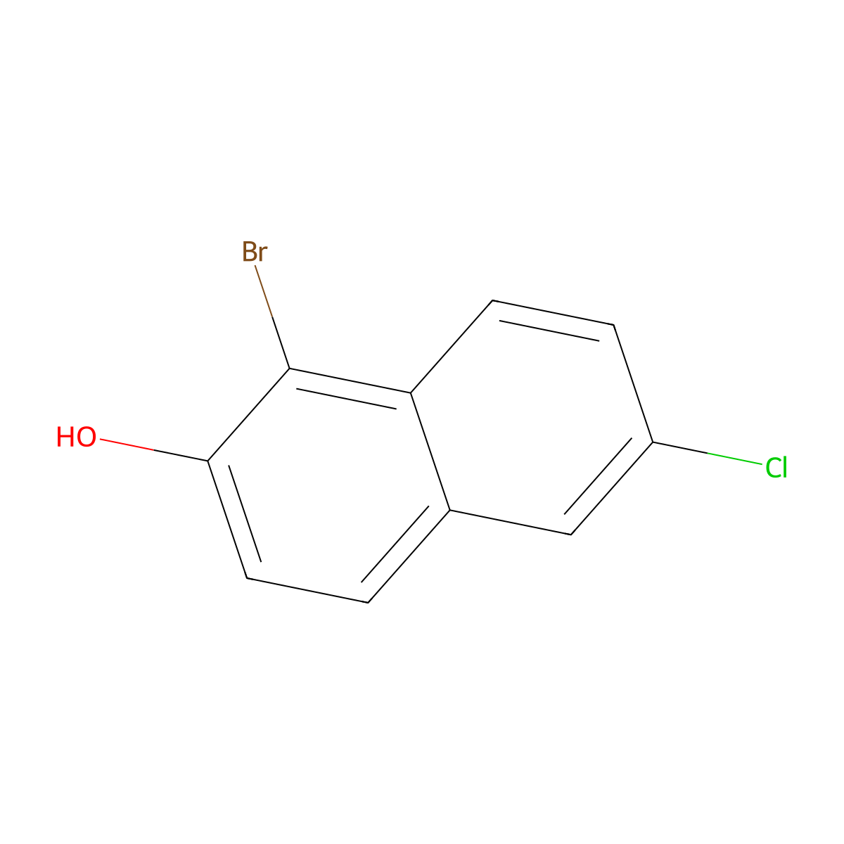1-Bromo-6-chloronaphthalen-2-ol molecular structure, CAS 68490-58-4
