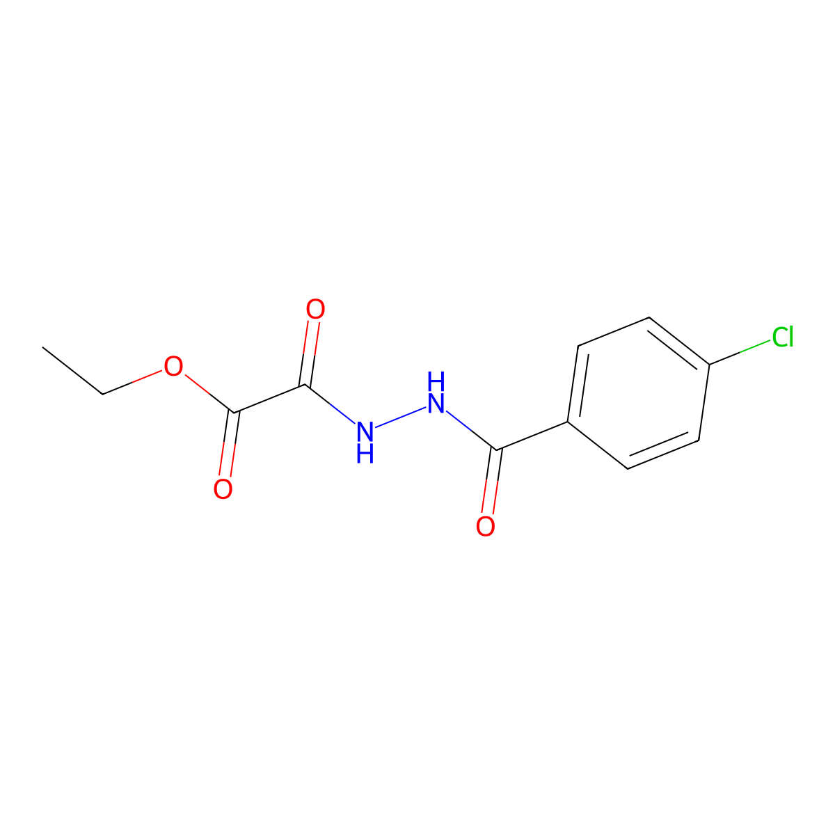 Ethyl 2-[2-(4-chlorobenzoyl)hydrazino]-2-oxoacetate molecular structure, CAS 68496-99-1