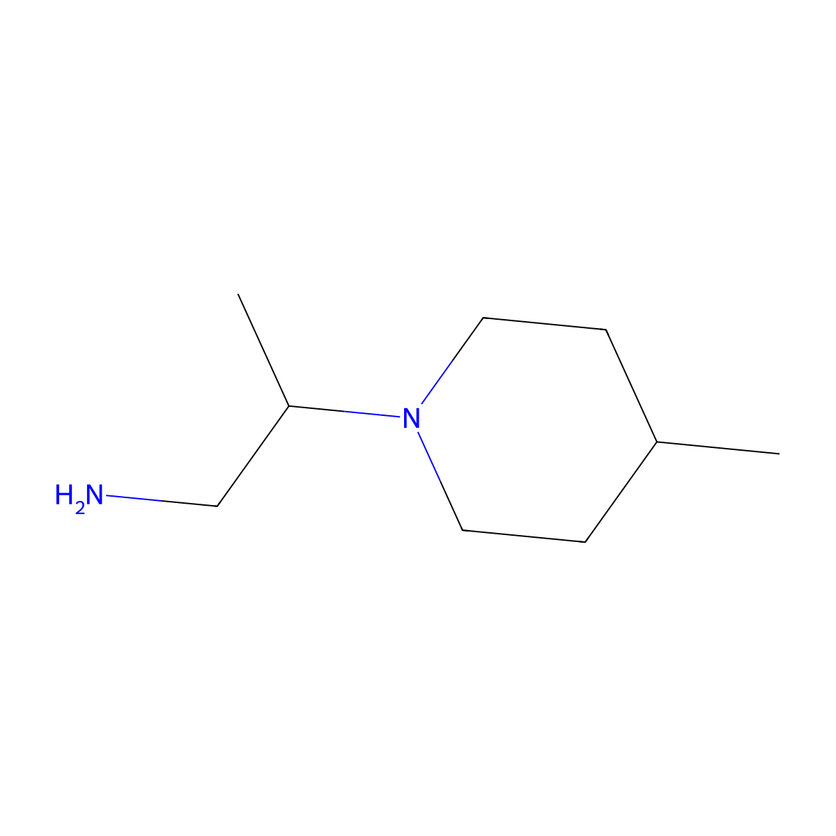 2-(4-Methylpiperidin-1-yl)propan-1-amine molecular structure, CAS 68497-73-4