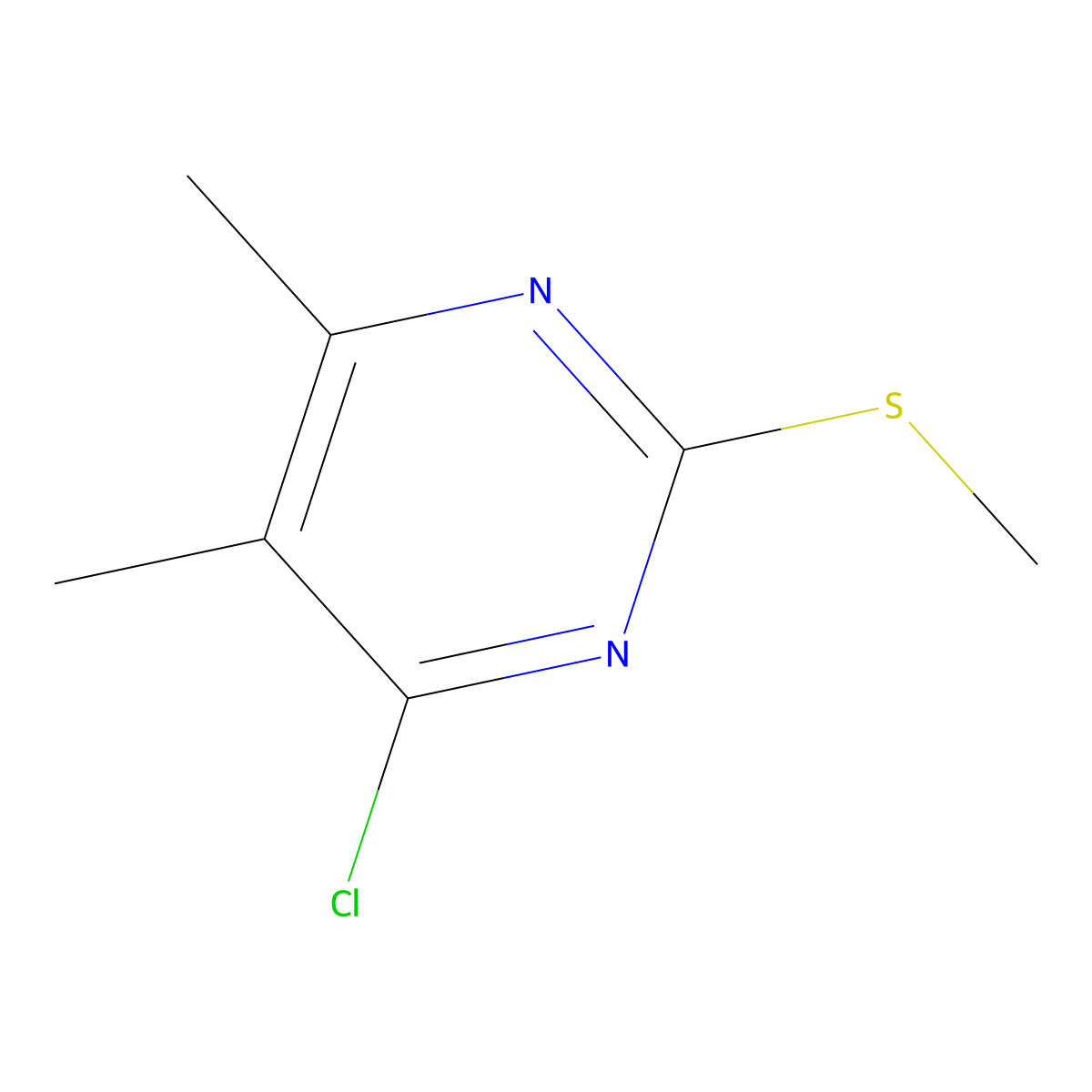 4-Chloro-5,6-dimethyl-2-(methylthio)pyrimidine molecular structure, CAS 68498-57-7