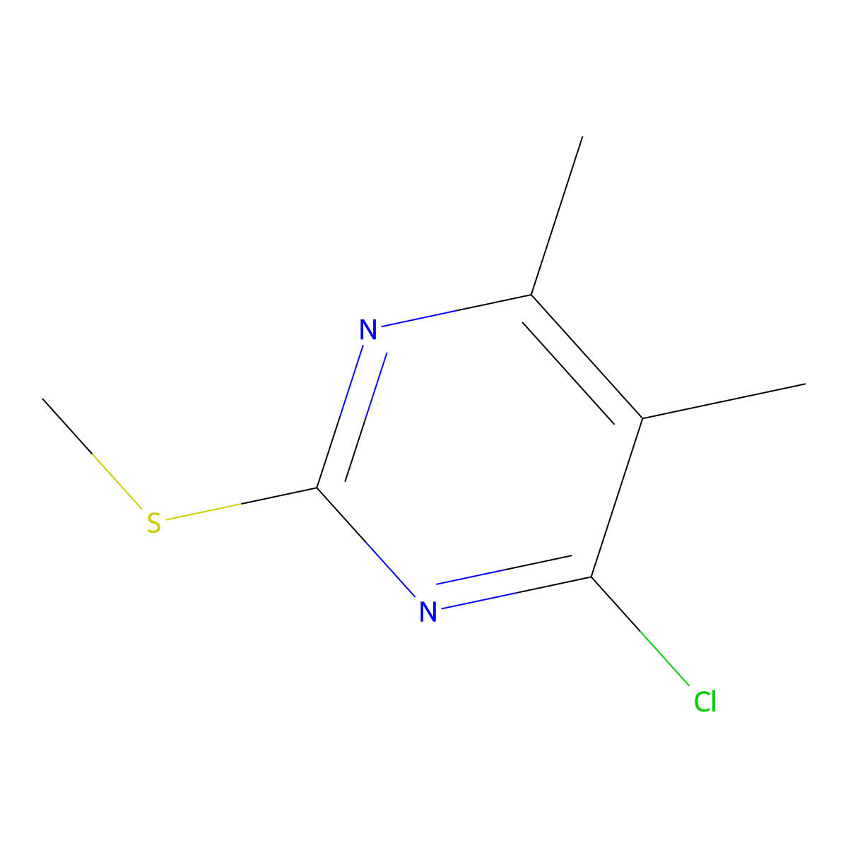 4-Chloro-5,6-dimethyl-2-(methylthio)pyrimidine molecular structure, CAS 68498-57-7