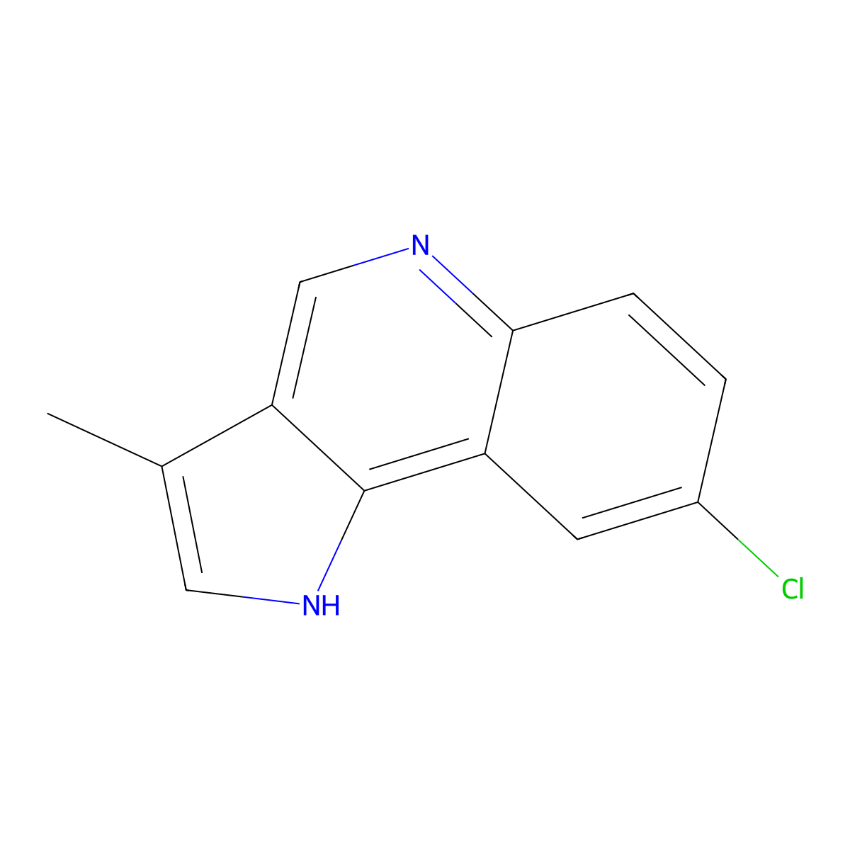 8-chloro-3-methyl-1H-pyrrolo[3,2-c]quinoline molecular structure, CAS 68499-97-8