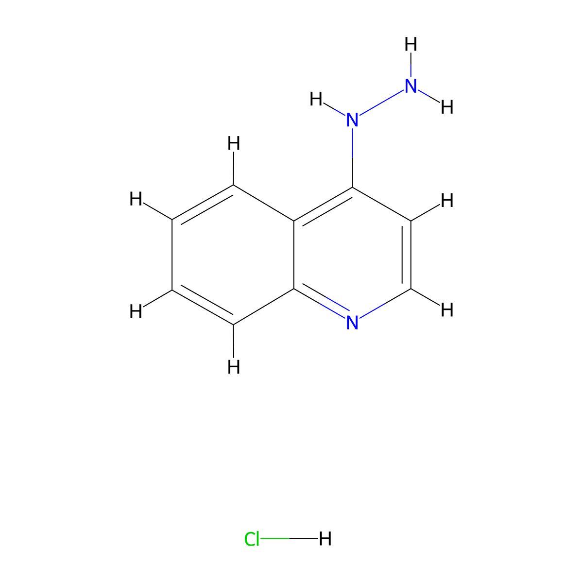 4-Hydrazinylquinoline--hydrogen chloride (1/1) molecular structure, CAS 68500-41-4