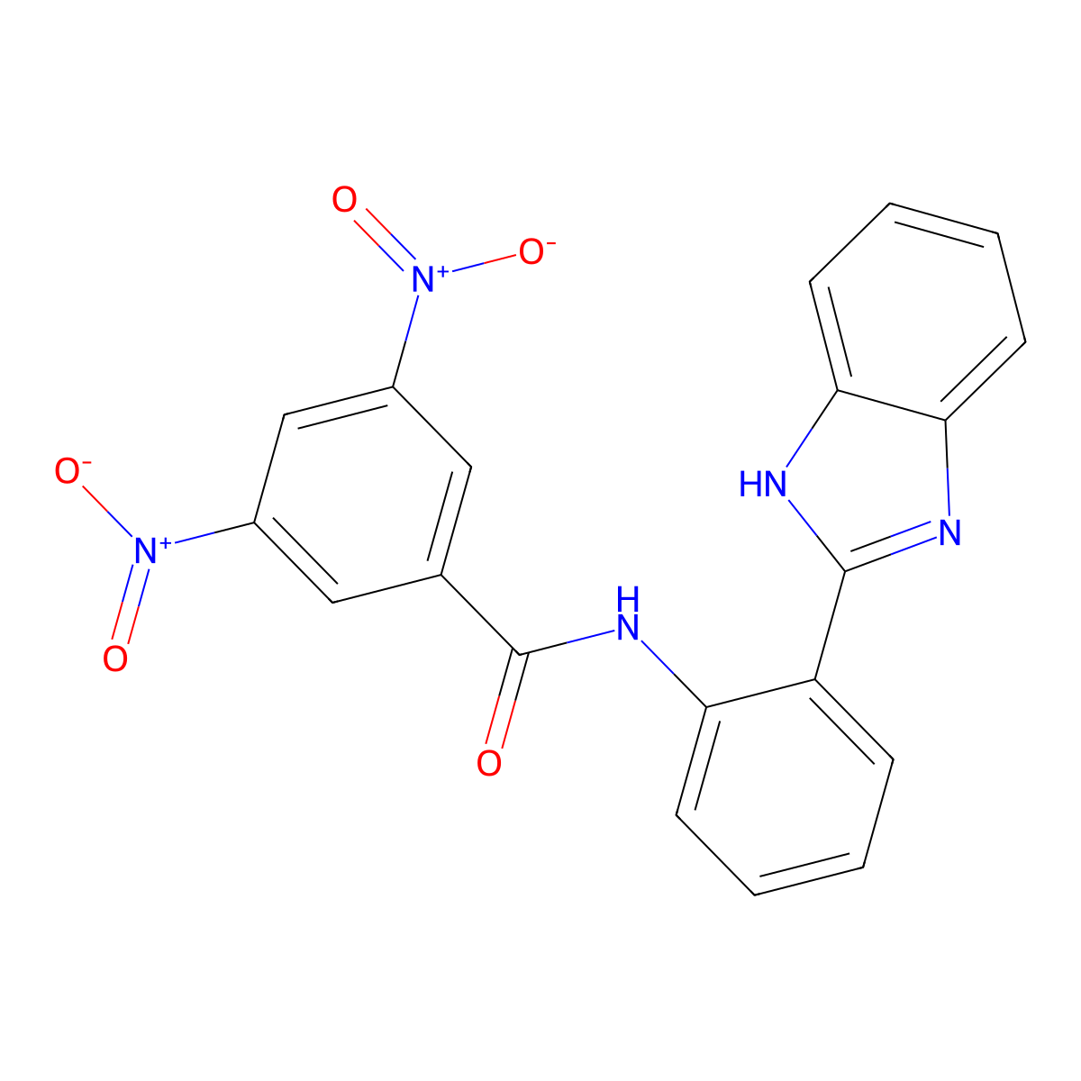N-(2-(1H-benzo[d]imidazol-2-yl)phenyl)-3,5-dinitrobenzamide molecular structure, CAS 68501-71-3