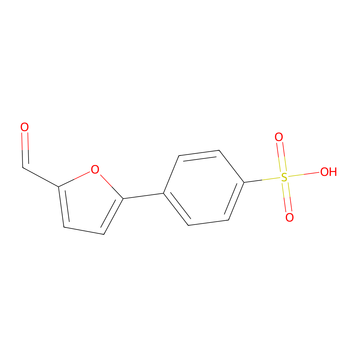 4-(5-Formylfuran-2-yl)benzenesulfonic acid molecular structure, CAS 68502-11-4