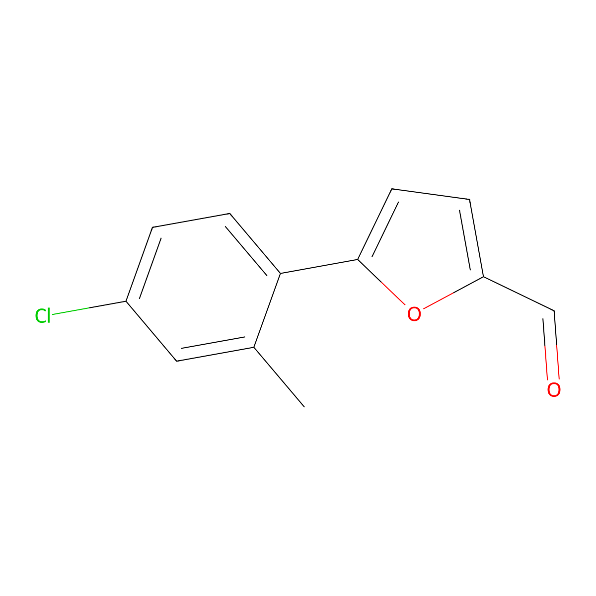5-(4-Chloro-2-methylphenyl)furan-2-carbaldehyde molecular structure, CAS 68502-13-6