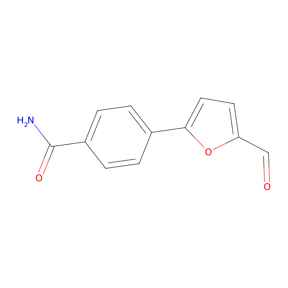 4-(5-Formylfuran-2-yl)benzamide molecular structure, CAS 68502-16-9