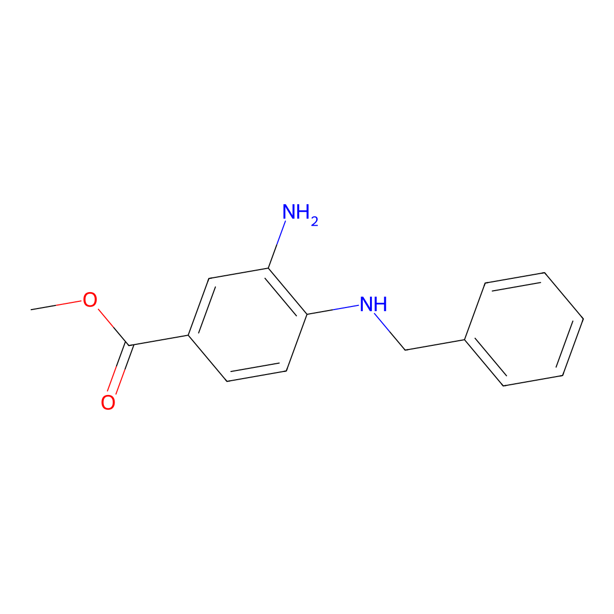 Methyl 3-amino-4-(benzylamino)benzoate molecular structure, CAS 68502-22-7