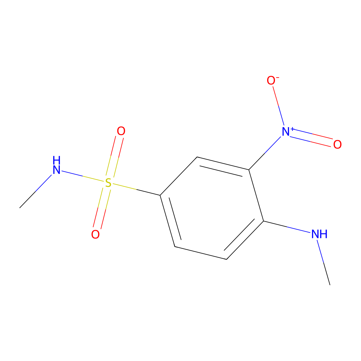 N-Methyl-4-(methylamino)-3-nitrobenzenesulfonamide molecular structure, CAS 68502-28-3