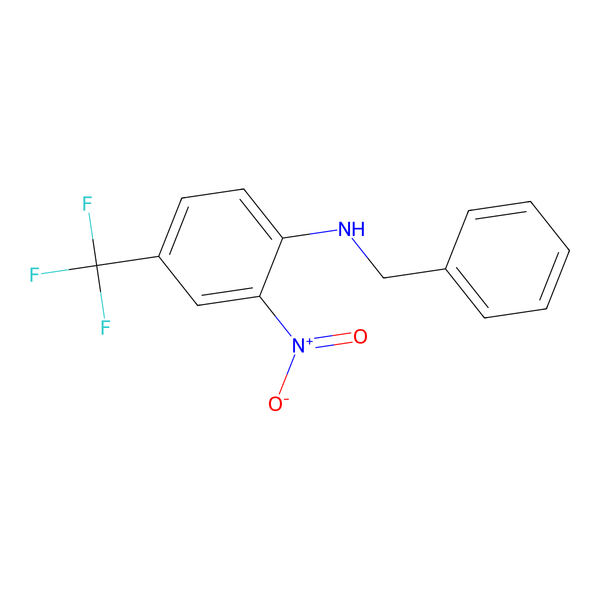 N-benzyl-2-nitro-4-(trifluoromethyl)aniline molecular structure, CAS 68502-41-0