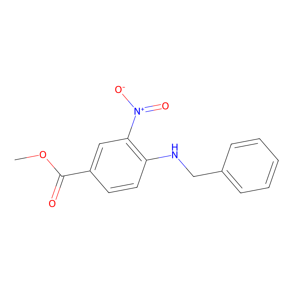 Methyl 4-(benzylamino)-3-nitrobenzoate molecular structure, CAS 68502-46-5