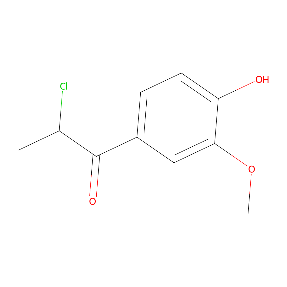 2-Chloro-1-(4-hydroxy-3-methoxyphenyl)propan-1-one molecular structure, CAS 68505-86-2