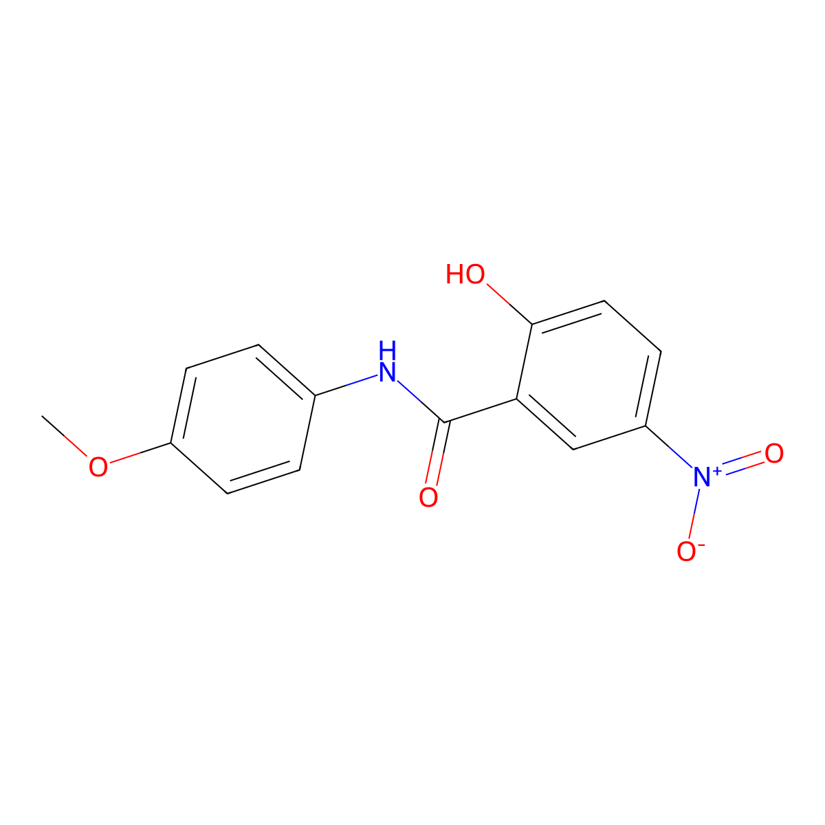 2-hydroxy-N-(4-methoxyphenyl)-5-nitrobenzamide molecular structure, CAS 68507-94-8