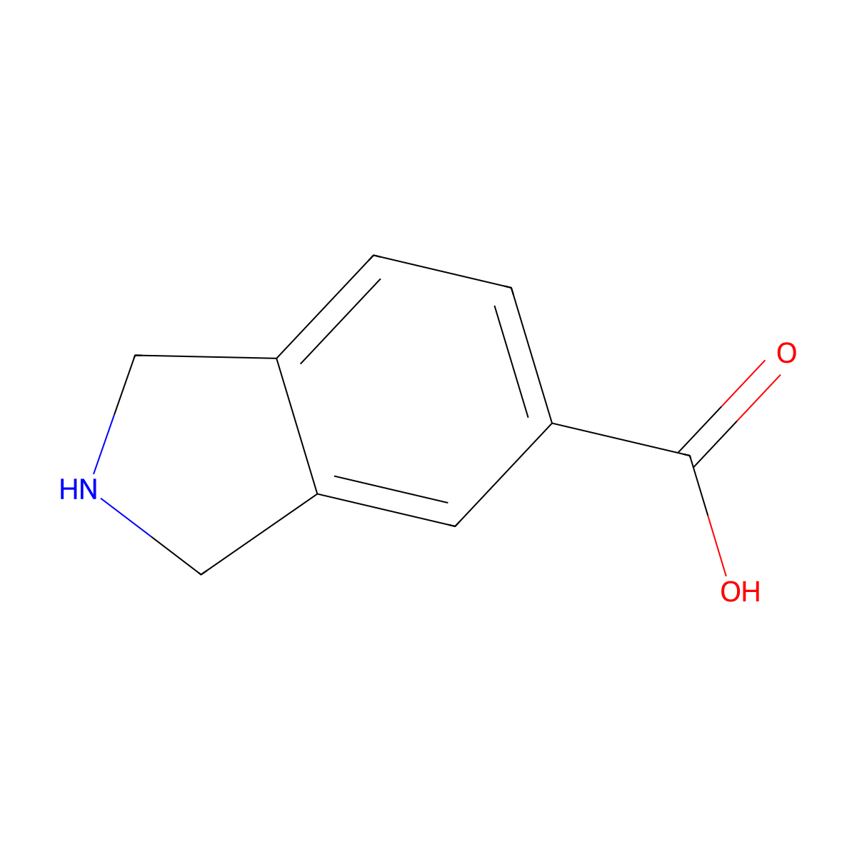 Isoindoline-5-carboxylic acid molecular structure, CAS 685084-08-6