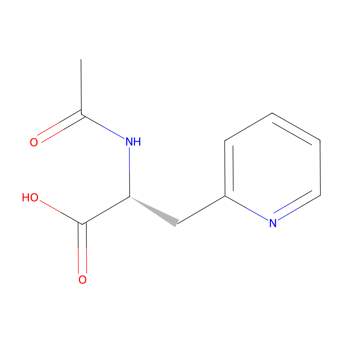 (2R)-2-acetamido-3-(pyridin-2-yl)propanoic acid molecular structure, CAS 685085-09-0