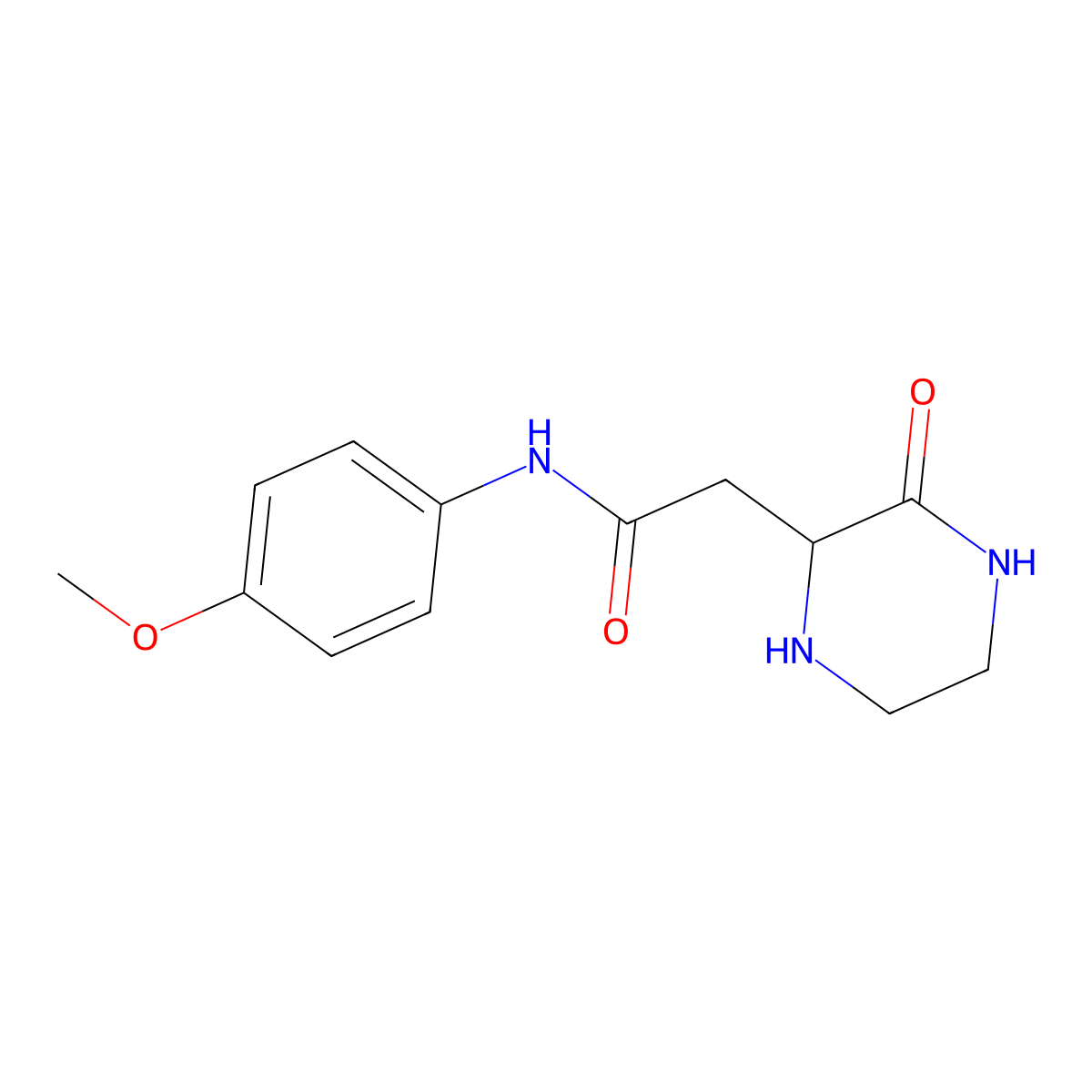 N-(4-methoxyphenyl)-2-(3-oxopiperazin-2-yl)acetamide molecular structure, CAS 685088-79-3