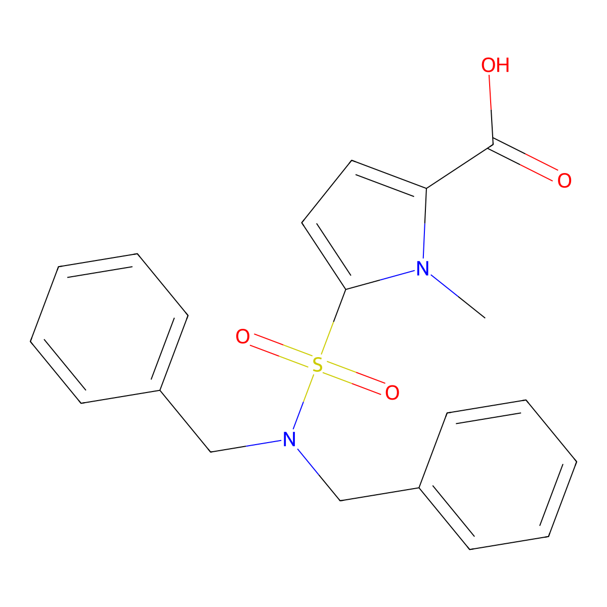 5-[(dibenzylamino)sulfonyl]-1-methyl-1H-pyrrole-2-carboxylic acid molecular structure, CAS 685088-93-1