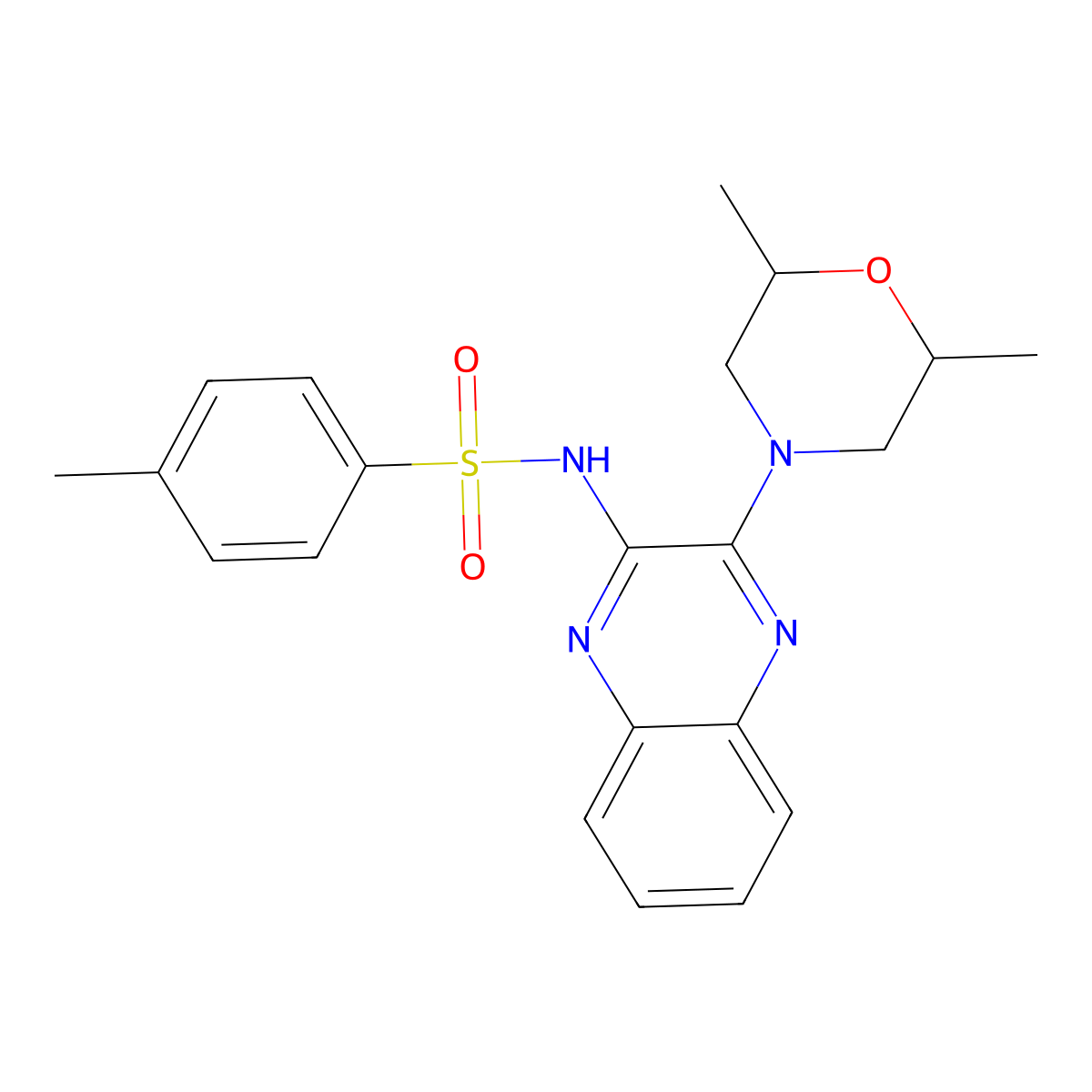 N-[3-(2,6-dimethylmorpholin-4-yl)quinoxalin-2-yl]-4-methylbenzene-1-sulfonamide molecular structure, CAS 685093-70-3
