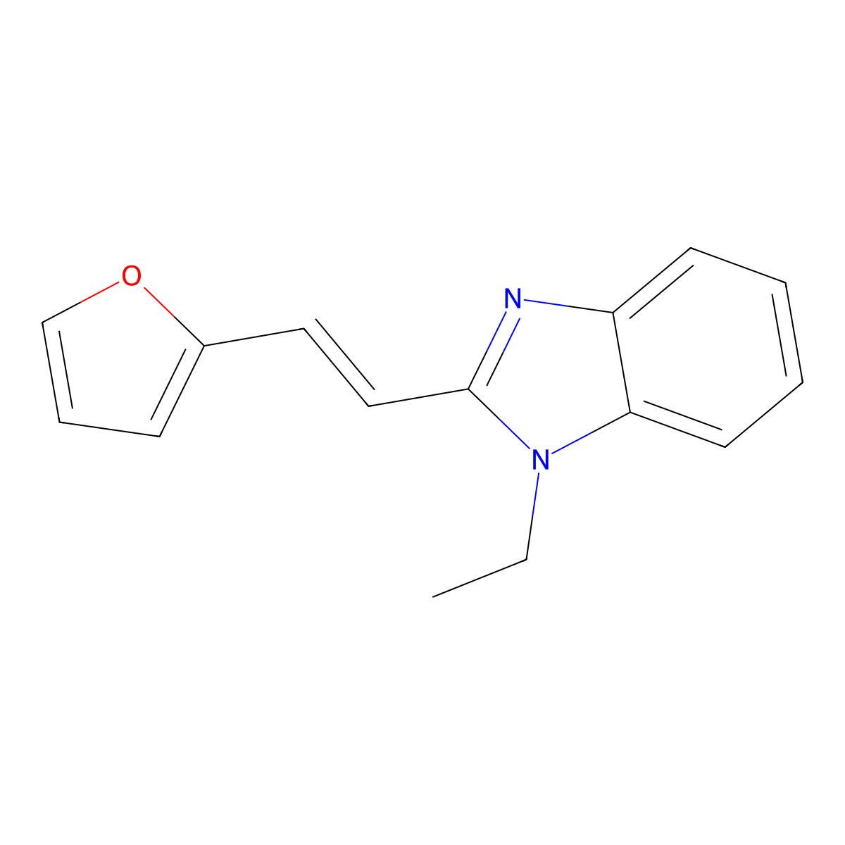 1-ethyl-2-[(E)-2-(furan-2-yl)ethenyl]benzimidazole molecular structure, CAS 685097-43-2