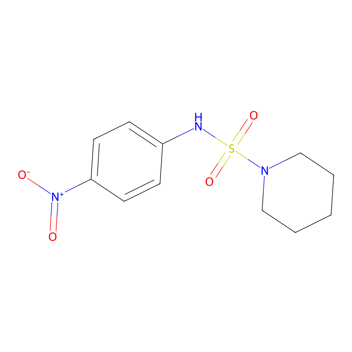 N-(4-nitrophenyl)piperidine-1-sulfonamide molecular structure, CAS 685098-14-0